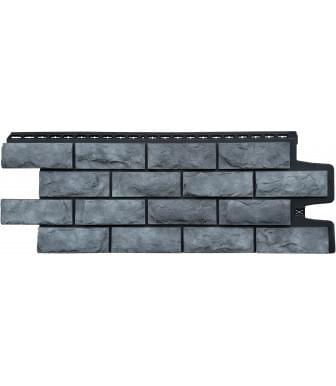Фасадные панели (Цокольный Сайдинг) Grand Line Колотый Камень DESIGN PLUS Антрацит, ШОВ Чёрный